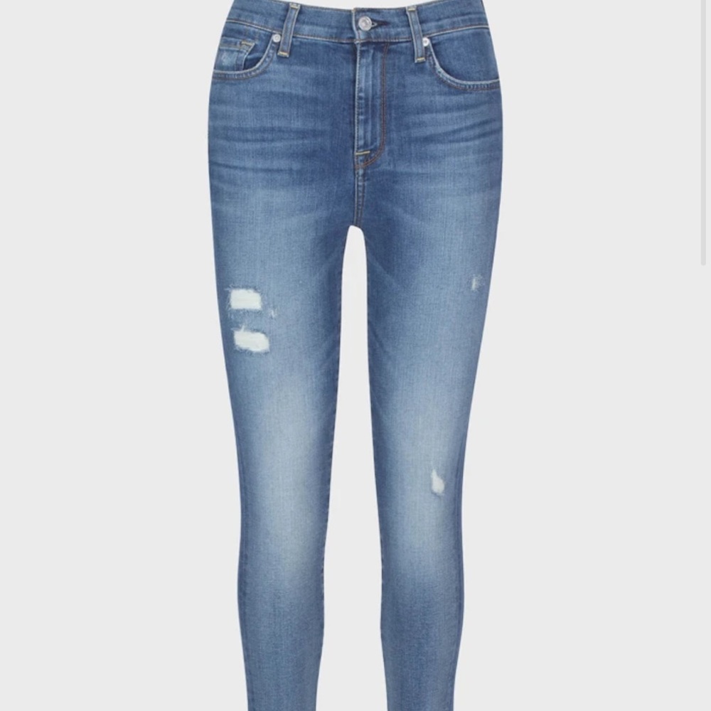 7 For All Man Kind - High Waist Ankle Skinny Jeans